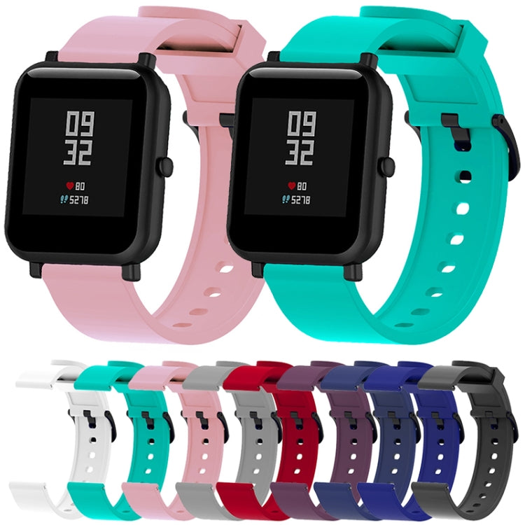 Silicone Glossy Sport Watch Band for Huami Amazfit Bip Lite Version 20mm(Black) - Watch Bands by buy2fix | Online Shopping UK | buy2fix