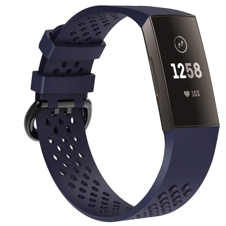 Square Hole Adjustable Sport Watch Band for FITBIT Charge 3(Aqua Blue) - Watch Bands by buy2fix | Online Shopping UK | buy2fix