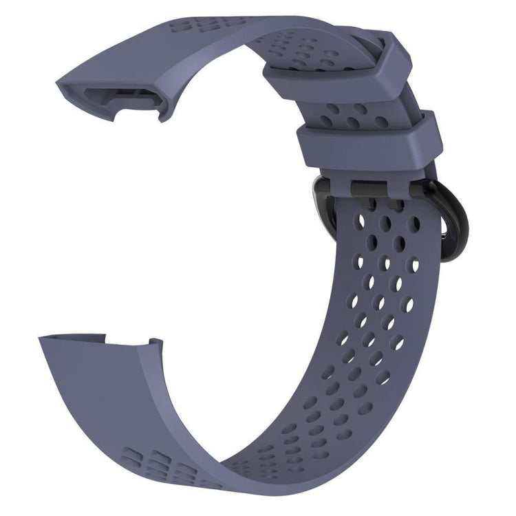 Square Hole Adjustable Sport Watch Band for FITBIT Charge 3(Grey) - Watch Bands by buy2fix | Online Shopping UK | buy2fix