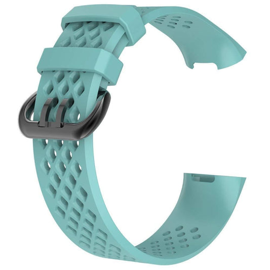 Square Hole Adjustable Sport Watch Band for FITBIT Charge 3(Tiffany Blue) by buy2fix