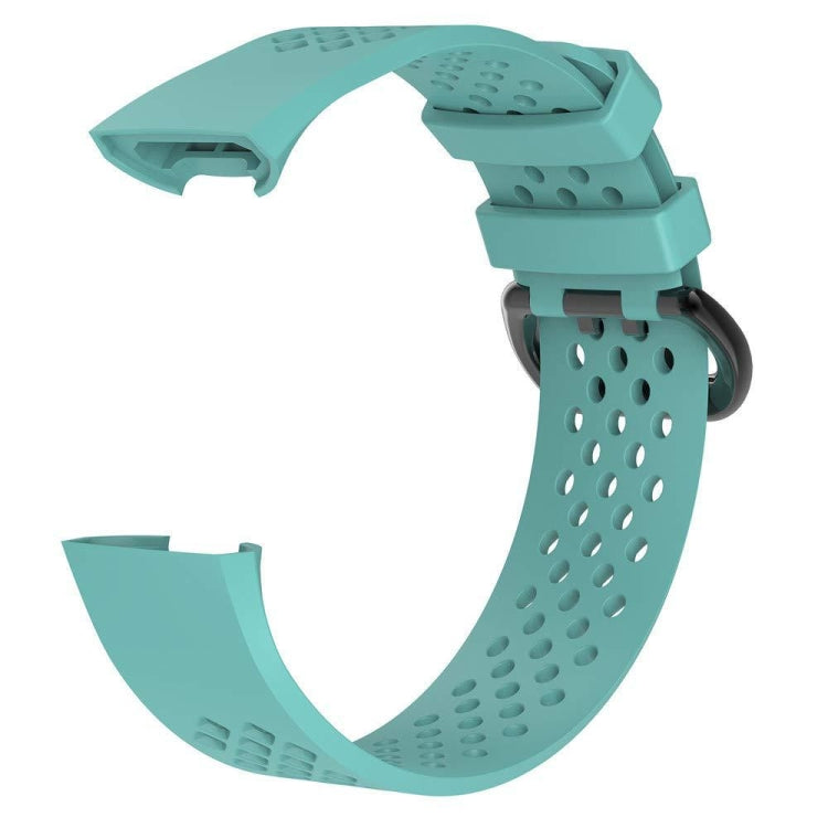 Square Hole Adjustable Sport Watch Band for FITBIT Charge 3(Tiffany Blue) - Watch Bands by buy2fix | Online Shopping UK | buy2fix