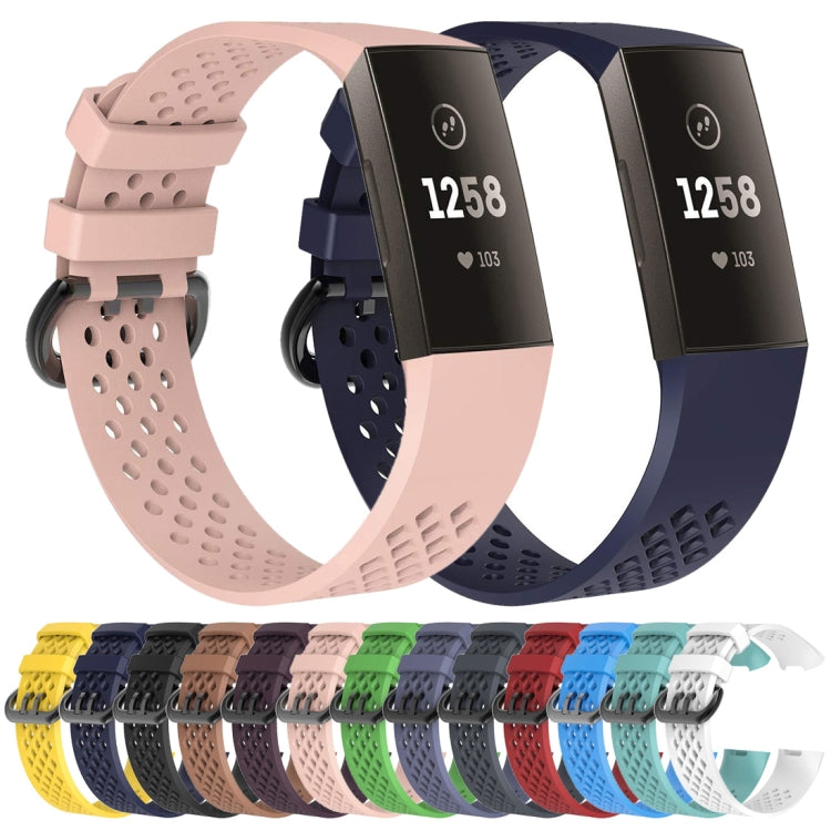 Square Hole Adjustable Sport Watch Band for FITBIT Charge 3(Black) - Watch Bands by buy2fix | Online Shopping UK | buy2fix