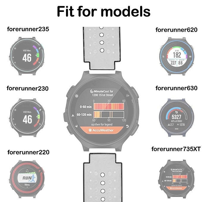 Two-colour Silicone Sport Watch Band for Garmin Forerunner 230 / 235 / 620 / 630 / 735XT(Black Grey) - Watch Bands by buy2fix | Online Shopping UK | buy2fix