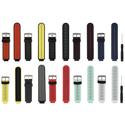 Two-colour Silicone Sport Watch Band for Garmin Forerunner 230 / 235 / 620 / 630 / 735XT(White + Black) - Watch Bands by buy2fix | Online Shopping UK | buy2fix