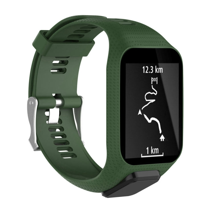 Silicone Sport Watch Band for Tomtom Runner 2/3 Series (Army Green) - Watch Bands by buy2fix | Online Shopping UK | buy2fix