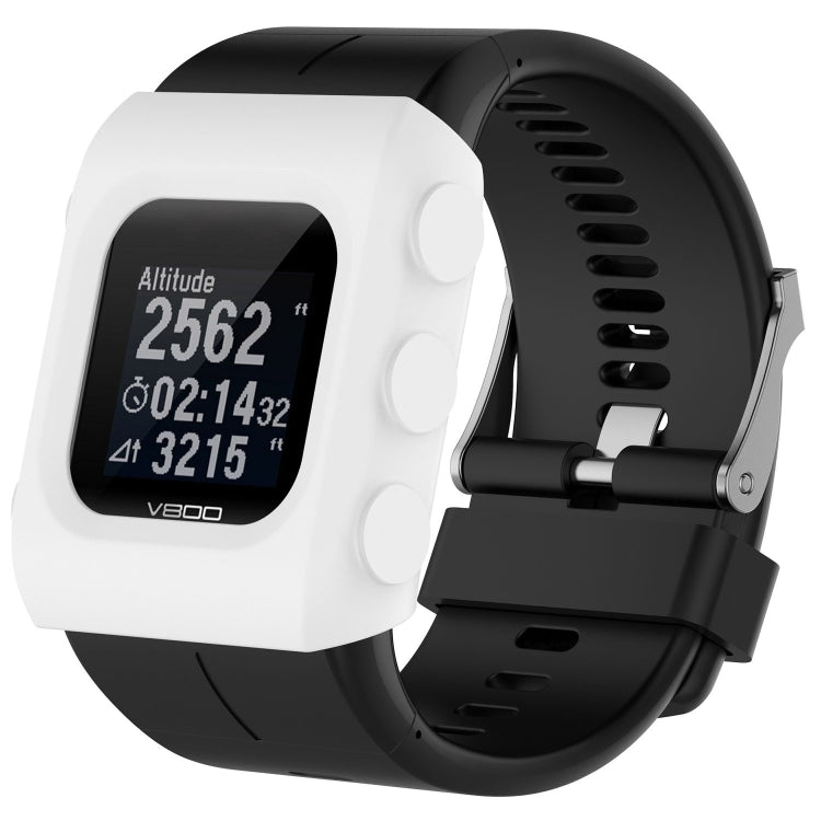 Solid Color Silicone Watch Protective Case for POLAR V800(White) - by buy2fix | Online Shopping UK | buy2fix