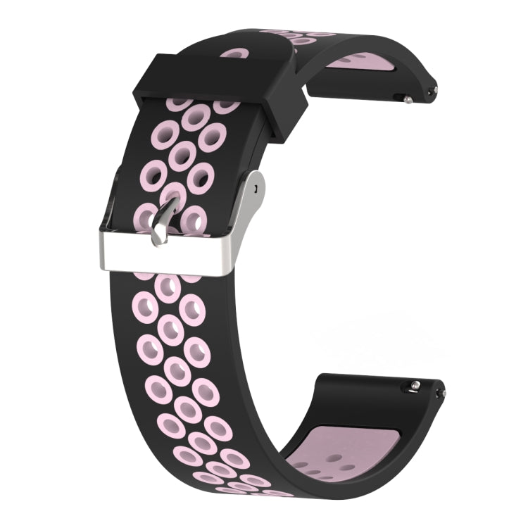 Double Colour Silicone Sport Watch Band for Xiaomi Huami Amazfit Bip Lite Version 20mm(Black Pink) - Watch Bands by buy2fix | Online Shopping UK | buy2fix