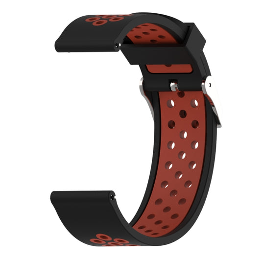 Double Colour Silicone Sport Watch Band for Xiaomi Huami Amazfit Bip Lite Version 22mm(Black Red) by buy2fix
