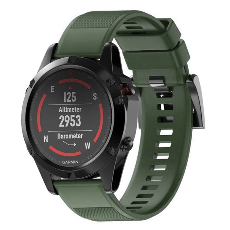 Quick Removable Silicone Watch Band for Fenix 5 22mm(Army Green) - Watch Bands by buy2fix | Online Shopping UK | buy2fix
