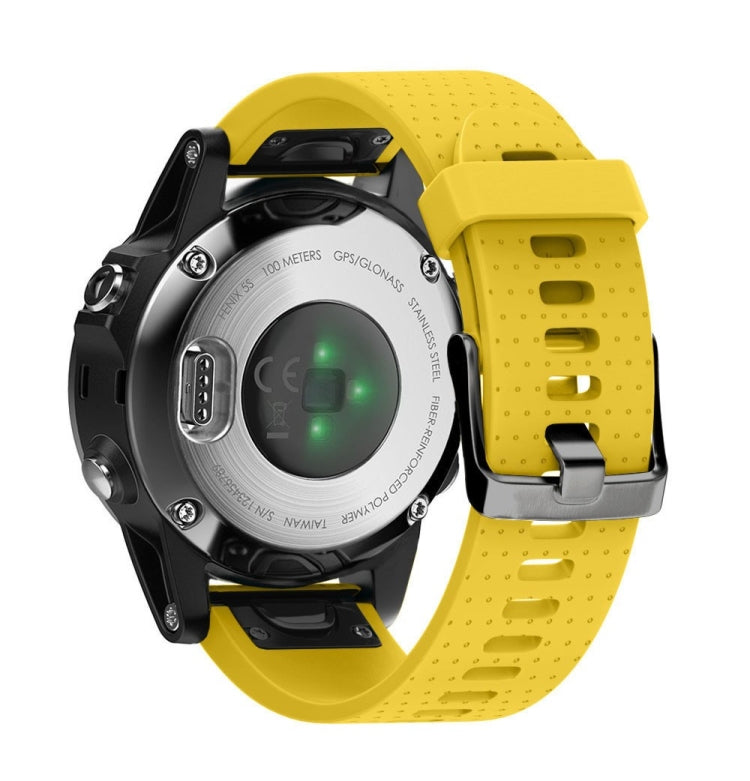 Quick Removable Silicone Watch Band for Fenix 5S 20mm(Yellow) - Watch Bands by buy2fix | Online Shopping UK | buy2fix