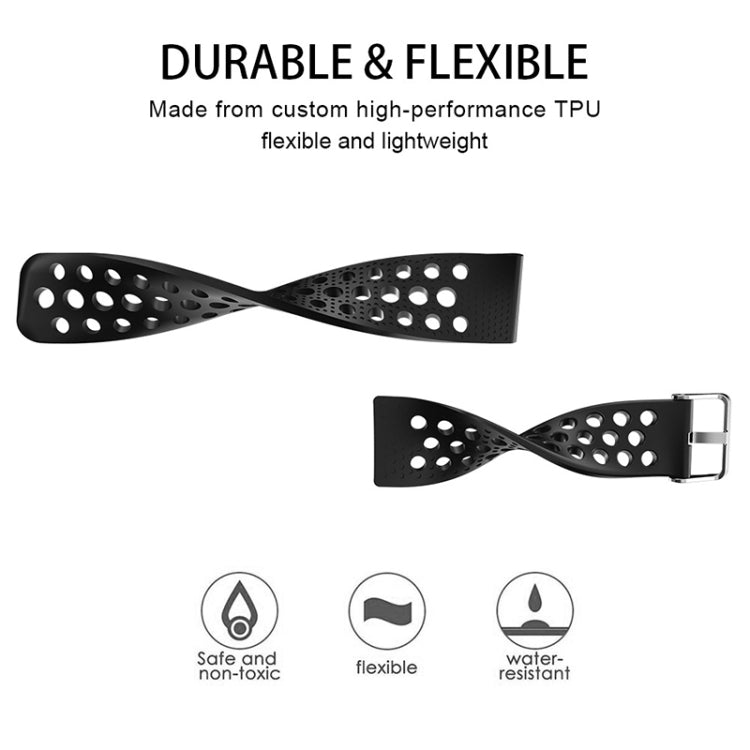 Smart Watch Venting Circle Hole Watch Band for Fitbit Versa(Black) - Watch Bands by buy2fix | Online Shopping UK | buy2fix