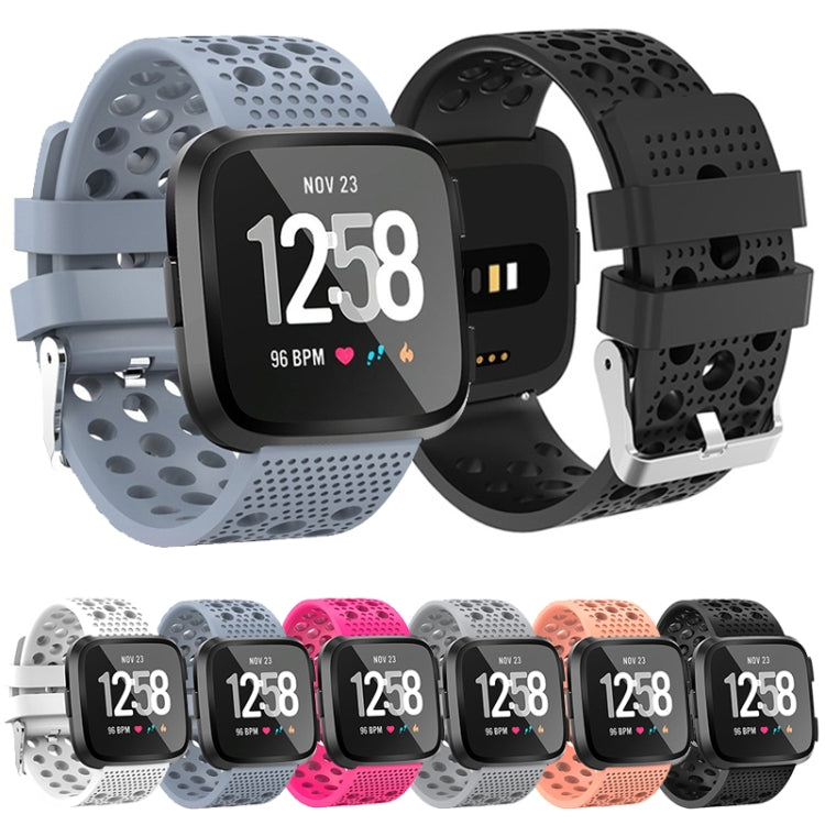 Smart Watch Venting Circle Hole Watch Band for Fitbit Versa(Black) by buy2fix