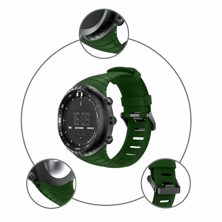 Smart Watch Silicone Watch Band for Suunto Core(Army Green) - by buy2fix | Online Shopping UK | buy2fix
