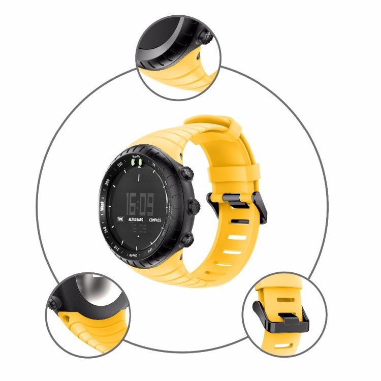 Smart Watch Silicone Watch Band for Suunto Core(Yellow) - by buy2fix | Online Shopping UK | buy2fix