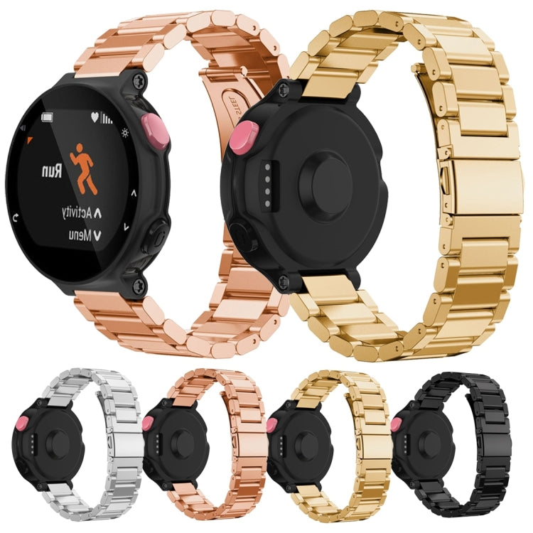 Universal Smart Watch Three Steel Strips Watch Band for Garmin Forerunner 220 / 230 / 235 / 630 / 620 / 735(Rose Gold) - Watch Bands by buy2fix | Online Shopping UK | buy2fix