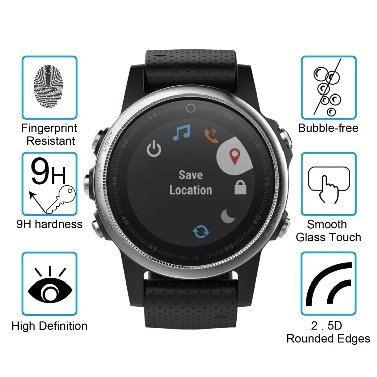 2 PCS ENKAY Hat-Prince for Garmin Fenix 5S Smart Watch 0.2mm 9H Surface Hardness 2.15D Explosion-proof Tempered Glass Screen Film - Screen Protector by ENKAY | Online Shopping UK | buy2fix