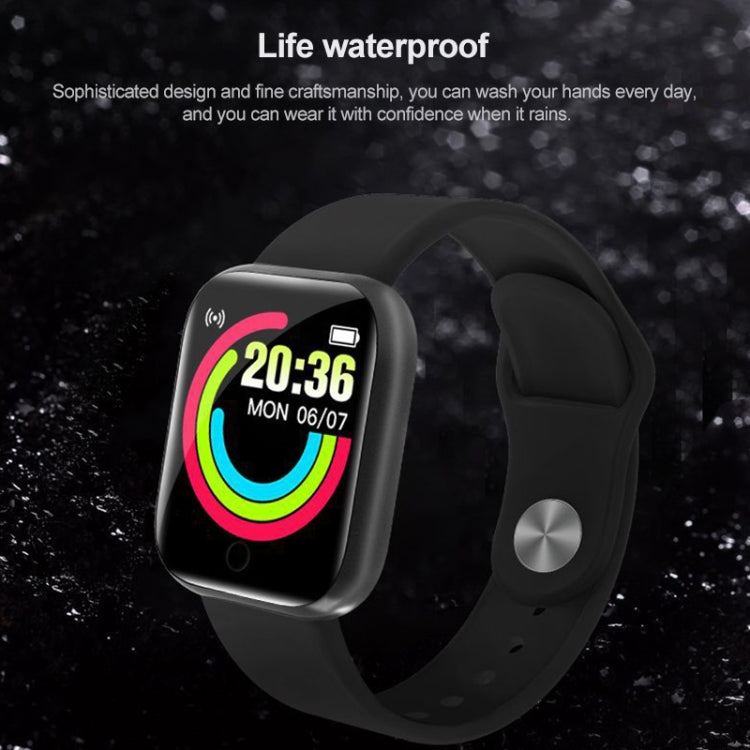 Y68 1.44 inch Smart Watch, Support Heart Rate Blood Pressure Blood Oxygen Monitoring (Black) by buy2fix