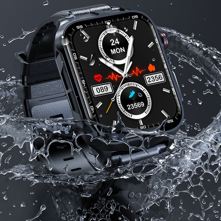 TK11P 1.83 inch IPS Screen IP68 Waterproof Leather Band Smart Watch, Support Stress Monitoring / ECG (Black) by buy2fix