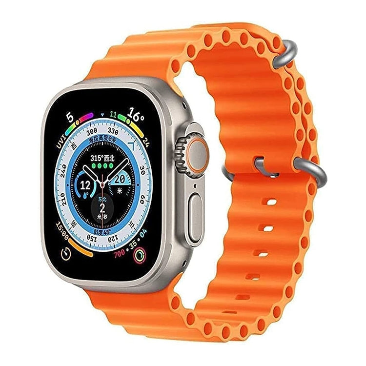 T800 Ultra 1.99 inch Ocean Silicone Band Smart Watch Support Heart Rate / ECG (Orange) - Android Watch by buy2fix | Online Shopping UK | buy2fix