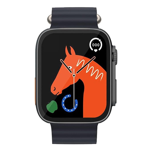 T800 Ultra 1.99 inch Ocean Silicone Band Smart Watch Support Heart Rate / ECG (Black) by buy2fix