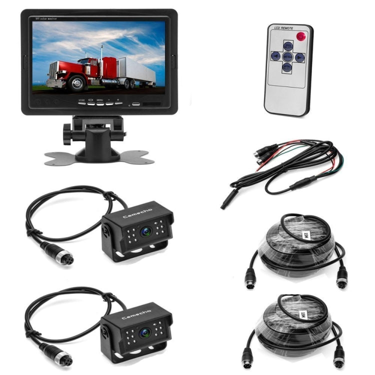 A1510 7 inch HD Car 12 IR Night Vision Rear View Backup Dual Camera Rearview Monitor, with 15m Cable - Rear View Cameras by buy2fix | Online Shopping UK | buy2fix