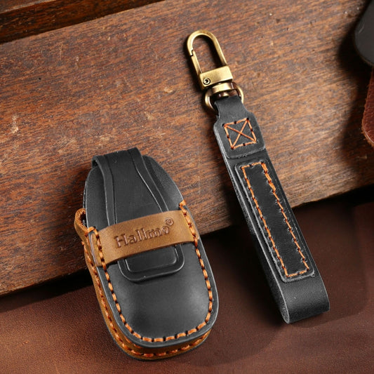 For Ford Focus/Mondeo/Maverick/Explorer/Escort/Edge 2017-2018 C231 Car Key Leather Protective Case (Black) by buy2fix