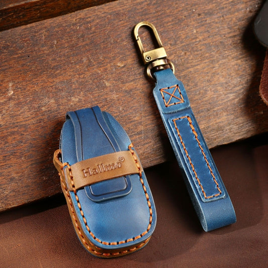 For Ford Focus/Mondeo/Maverick/Explorer/Escort/Edge 2017-2018 C231 Car Key Leather Protective Case (Blue) by buy2fix