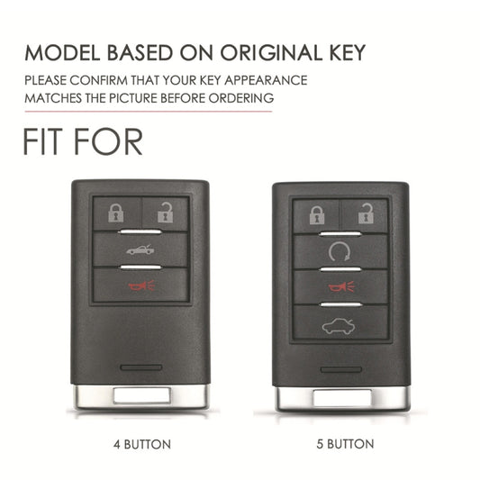 For Cadillac 5-button C091 Car Key Leather Protective Case (Black) by buy2fix