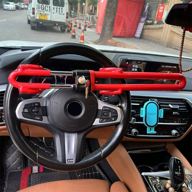 Car Steering Wheel Anti-Theft Lock Retractable Self-Defense Lock (Red) by buy2fix