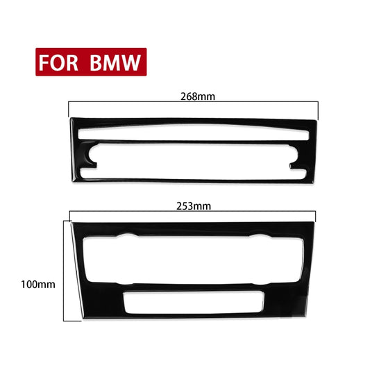 For BMW 3 Series E90/E92 2005-2012 2pcs Car Air Conditioner CD Control Panel Non-navigation with Holes Decorative Sticker, Left and Right Drive Universal by buy2fix