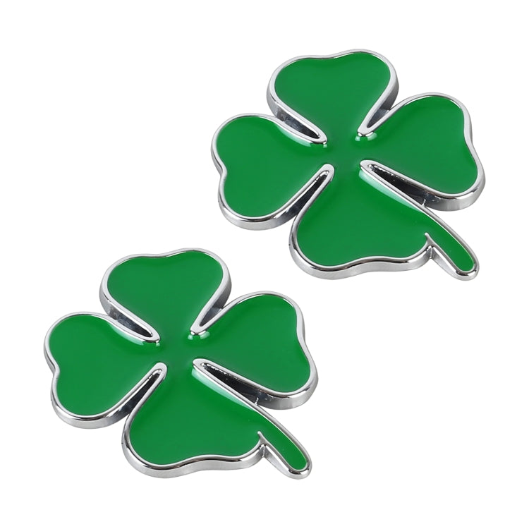 2pcs Four Leaf Clover Luck Symbol Badge Labeling Sticker Styling Car Decoration, Size: 2x2x0.2cm - 3D Metal Sticker by buy2fix | Online Shopping UK | buy2fix