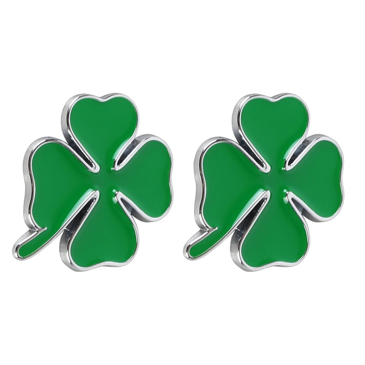 2pcs Four Leaf Clover Luck Symbol Badge Labeling Sticker Styling Car Decoration, Size: 2x2x0.2cm - 3D Metal Sticker by buy2fix | Online Shopping UK | buy2fix