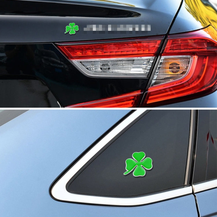 Four Leaf Clover Luck Symbol Badge Labeling Sticker Styling Car Decoration, Size: 4x3x0.3cm - 3D Metal Sticker by buy2fix | Online Shopping UK | buy2fix