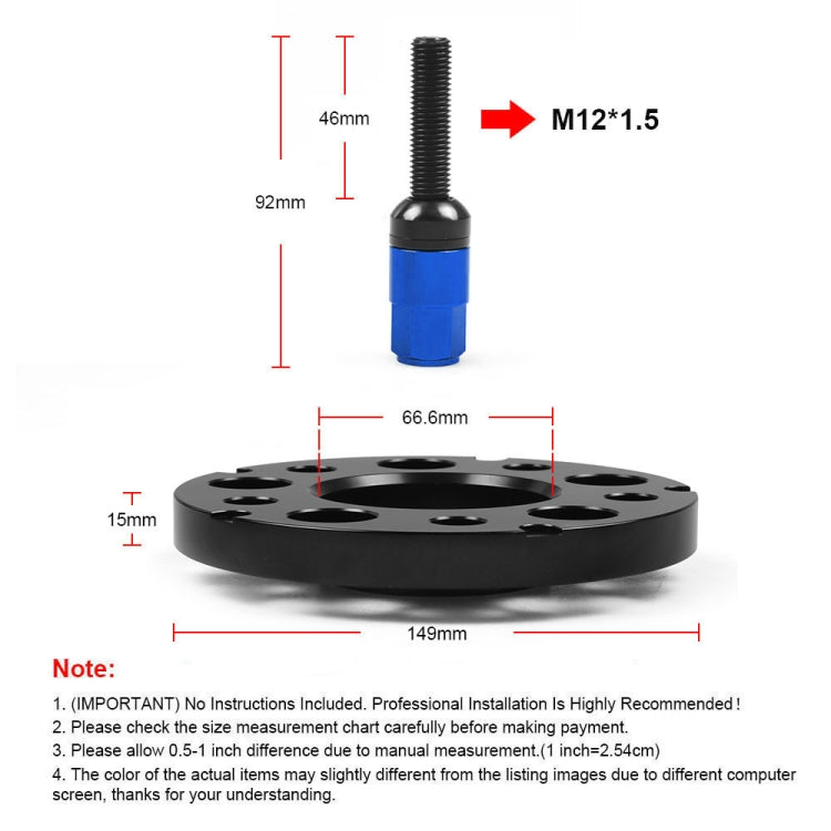 For Mercedes-Benz 15mm Car Modified Wheel Hub Flange Center Wheel Spacer with M12x1.5 Screws (Blue) - Wheels Tires & Parts by buy2fix | Online Shopping UK | buy2fix