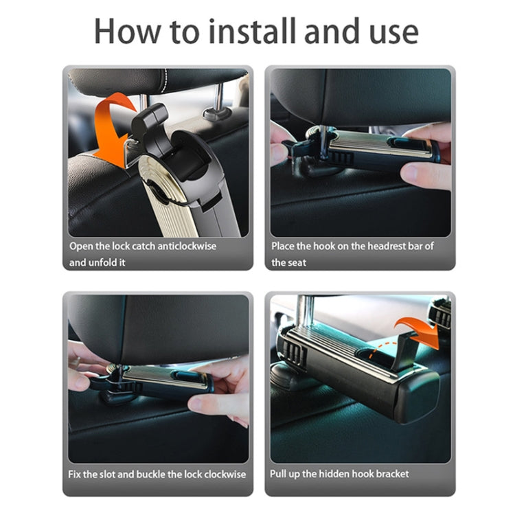 G202 Car Creative Phone Bracket Hook 360 Degree Rotating Telescopic Bracket(Gold) - Universal Car Holders by buy2fix | Online Shopping UK | buy2fix