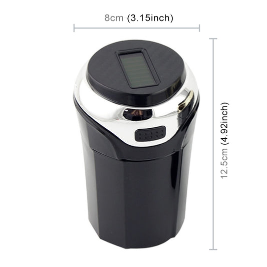 N12B Car Creative Ashtray Solar Power With Light And Cover Car Supplies (Silver) by buy2fix