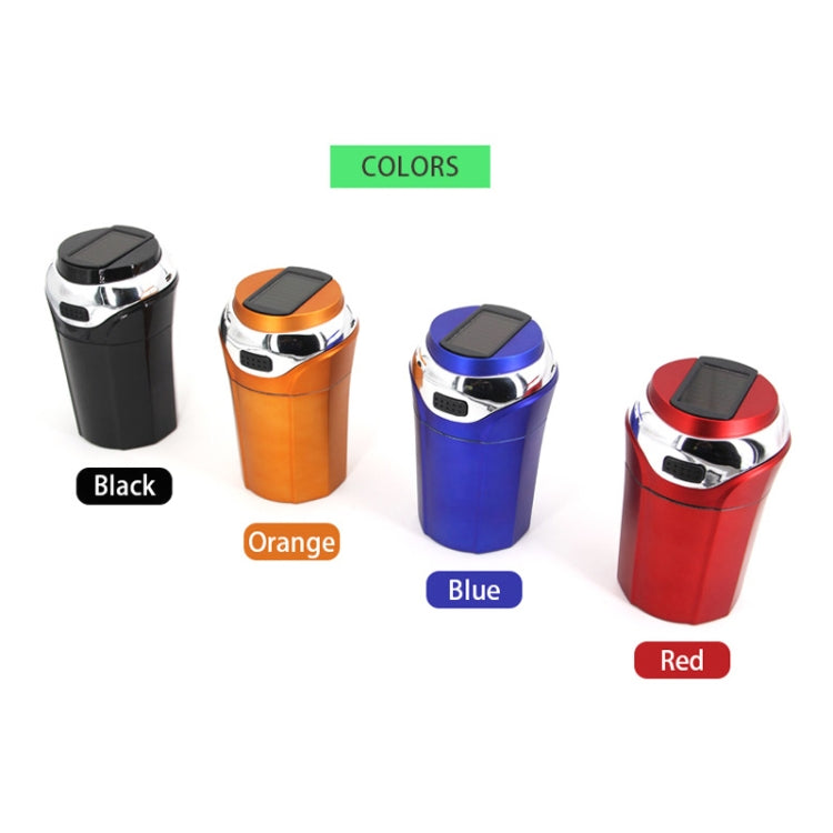N12E Car Creative Ashtray Solar Power With Light And Cover With Cigarette Liighter (Blue) - Ashtrays by buy2fix | Online Shopping UK | buy2fix