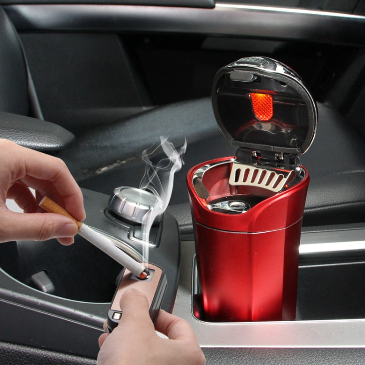 N12E Car Creative Ashtray Solar Power With Light And Cover With Cigarette Liighter (Black) - Ashtrays by buy2fix | Online Shopping UK | buy2fix