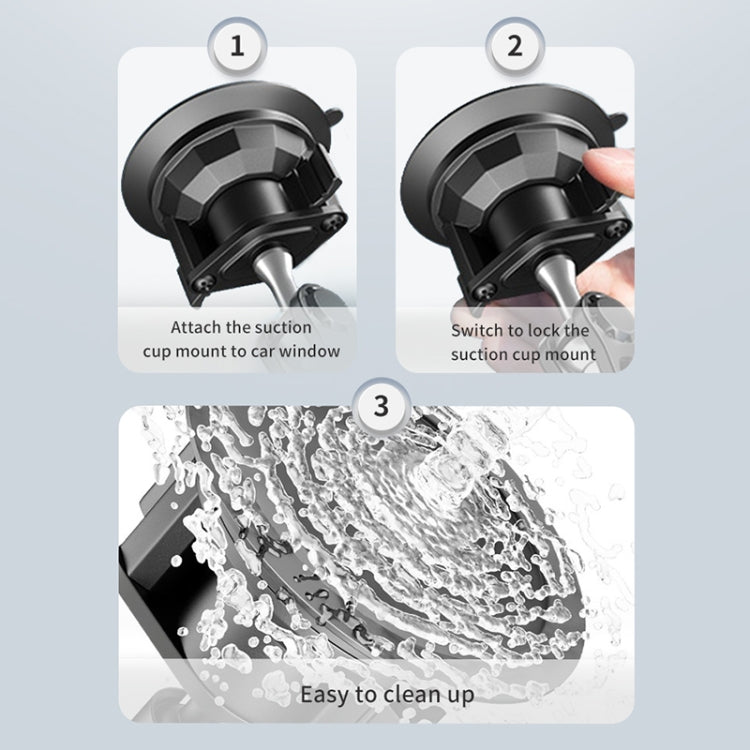 UBA-P1L Car Flexible Tablet Suction Cup Clamp Holder with Extension Rod without Remote Control - Universal Car Holders by buy2fix | Online Shopping UK | buy2fix