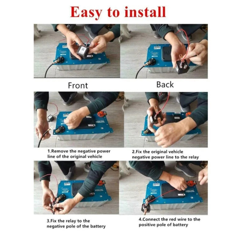 ZL180 12V 120A Car Relay Remote Rireless Battery Isolator with Battery Clip x 2 & Remote Control x 2 by buy2fix