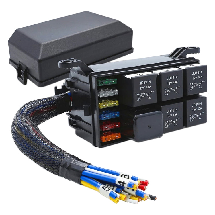 12V 5 Pin Car 6 Slots Waterproof Relay Fuse Box with Cable - Fuse by buy2fix | Online Shopping UK | buy2fix