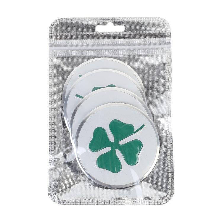 4 in 1 Car Four Leaf Clover Pattern Wheel Hub Decorative Sticker, Diameter: 5.8cm(White) - Decorative Sticker by buy2fix | Online Shopping UK | buy2fix
