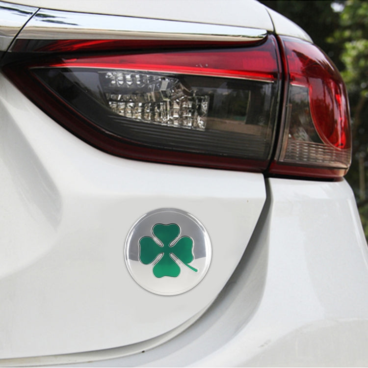 4 in 1 Car Four Leaf Clover Pattern Wheel Hub Decorative Sticker Silver, Diameter: 5.8cm - by buy2fix | Online Shopping UK | buy2fix