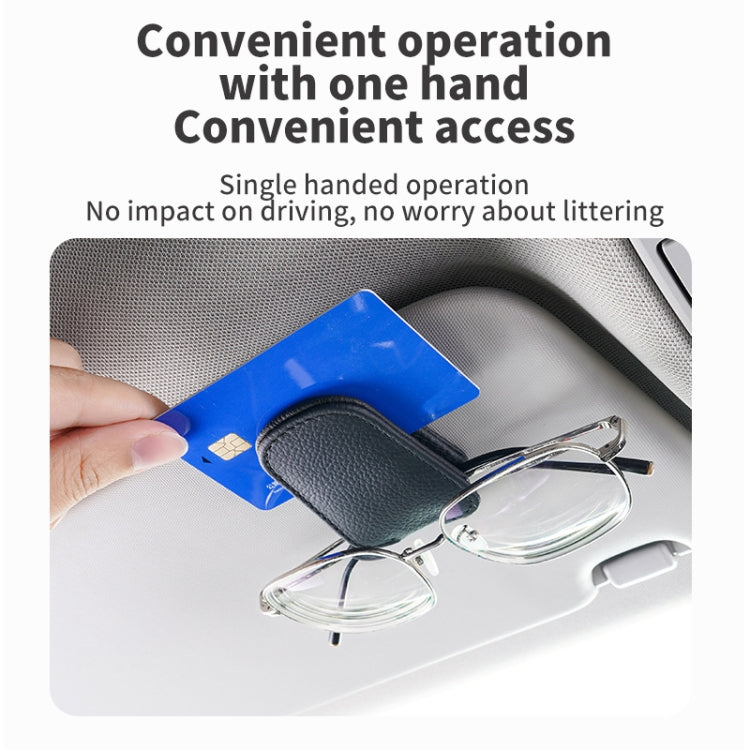 Car Sun Visor Glasses Clip Multi-functional Card Storage Bracket (Beige) by buy2fix