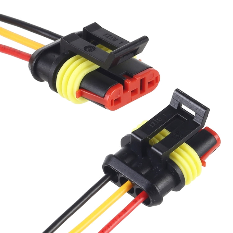 10pcs 3P Car Waterproof Plug Car Connector Plug-In, Length:10cm - Cables & Connectors by buy2fix | Online Shopping UK | buy2fix