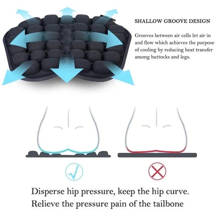 IN-SC003 Car Office Inflatable Airbag Seat Cushion, Style: Manual Inflation (Black) - Seat Accessories by buy2fix | Online Shopping UK | buy2fix