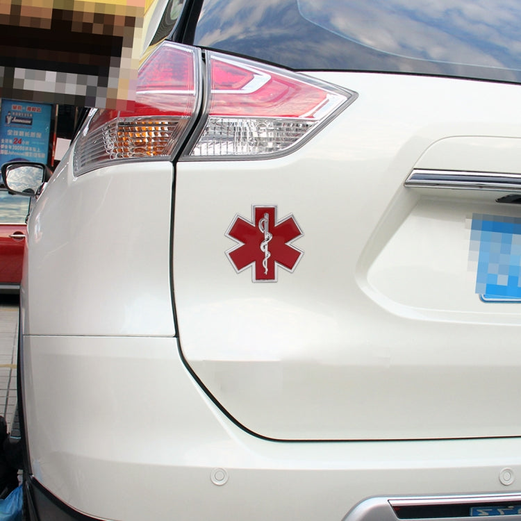 Car Star of Life Personalized Aluminum Alloy Decorative Stickers, Size: 6.5x0.5cm (Red) by buy2fix