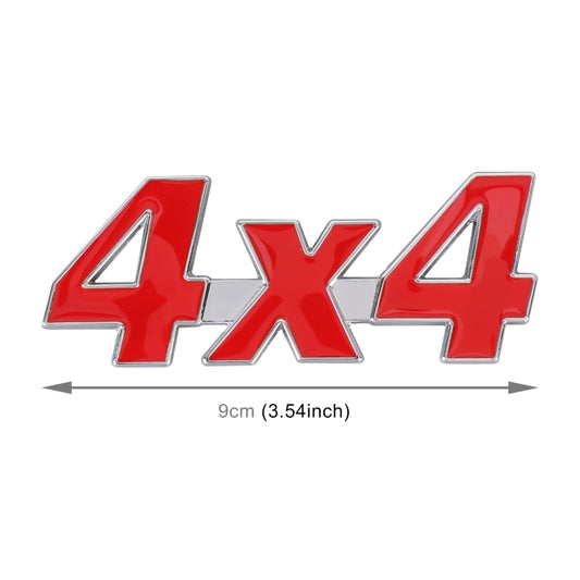 Car Number 4 x 4 Personalized Aluminum Alloy Decorative Sticker, Size: 9 x 3.5 x 2.3cm (Red) by buy2fix