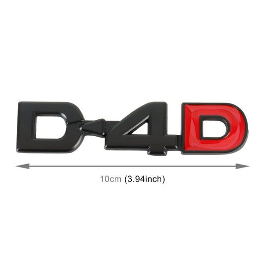 Car D4D Personalized Aluminum Alloy Decorative Stickers, Size:10 x 2.5cm (Black) by buy2fix