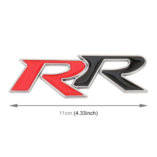 Car Dual R Personalized Aluminum Alloy Decorative Stickers, Size:11 x 3.5cm (Red + Black) by buy2fix